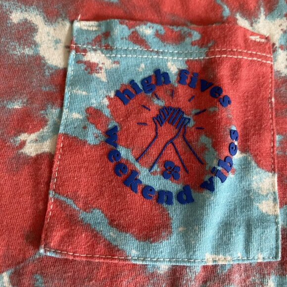 Cat & Jack Tie Dye High Five Weekend Vibes Tee Size S 6/7 - Picture 2 of 4
